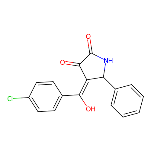 (4E)-4-[(4-chlorophenyl)(hydroxy)methylidene]-5-phenylpyrrolidine-2,3-dione structure