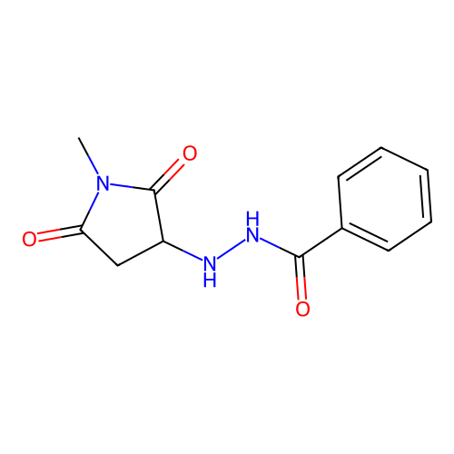 N'-(1-methyl-2,5-dioxopyrrolidin-3-yl)benzohydrazide structure