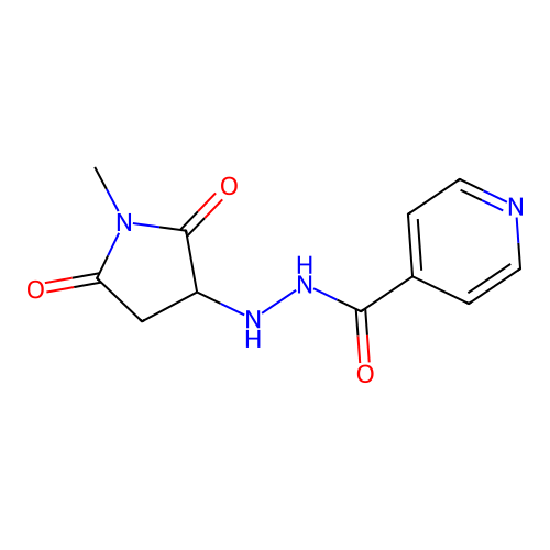 N'-(1-methyl-2,5-dioxopyrrolidin-3-yl)pyridine-4-carbohydrazide structure