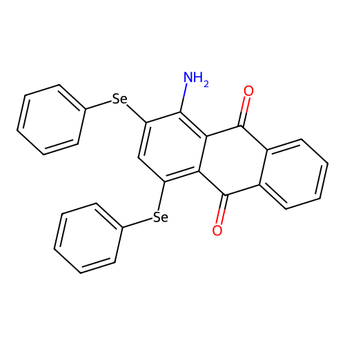 1-Amino-2,4-bis(phenylselanyl)anthracene-9,10-dione structure