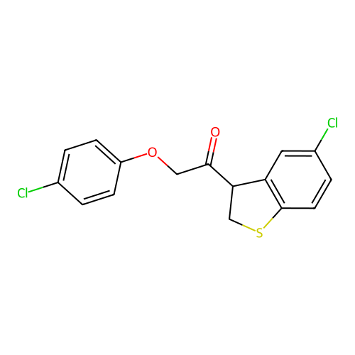 1-(5-Chloro-2,3-dihydro-1-benzothiophen-3-yl)-2-(4-chlorophenoxy)ethanone structure