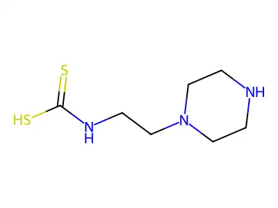 Carbamic acid, (2-(1-piperazinyl)ethyl)dithio- structure