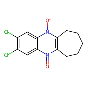 2,3-dichloro-11-oxido-7,8,9,10-tetrahydro-6H-cyclohepta[b]quinoxalin-5-ium 5-oxide structure