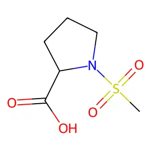 (2S)-1-methanesulfonylpyrrolidine-2-carboxylic acid structure