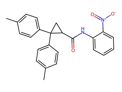 2,2-bis(4-methylphenyl)-N-(2-nitrophenyl)cyclopropane-1-carboxamide structure