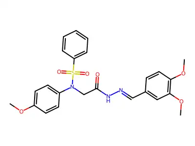 2-[N-(benzenesulfonyl)-4-methoxyanilino]-N-[(E)-(3,4-dimethoxyphenyl)methylideneamino]acetamide structure