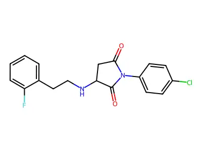 1-(4-Chlorophenyl)-3-{[2-(2-fluorophenyl)ethyl]amino}pyrrolidine-2,5-dione structure