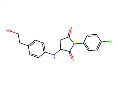 1-(4-Chlorophenyl)-3-[4-(2-hydroxyethyl)anilino]pyrrolidine-2,5-dione structure