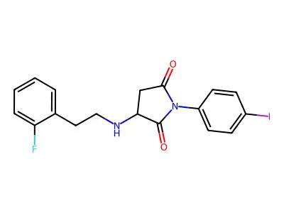 3-{[2-(2-Fluorophenyl)ethyl]amino}-1-(4-iodophenyl)-2,5-pyrrolidinedione structure
