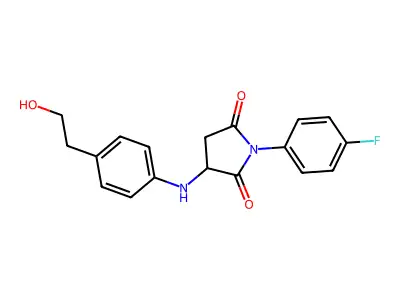 1-(4-Fluorophenyl)-3-[4-(2-hydroxyethyl)anilino]pyrrolidine-2,5-dione structure