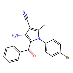 4-Amino-5-benzoyl-1-(4-bromophenyl)-2-methylpyrrole-3-carbonitrile structure