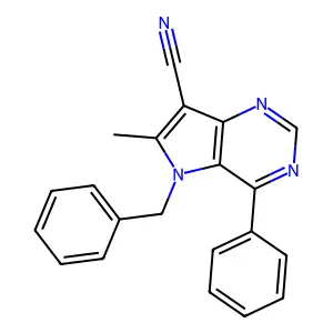 5-Benzyl-6-methyl-4-phenylpyrrolo[3,2-d]pyrimidine-7-carbonitrile structure