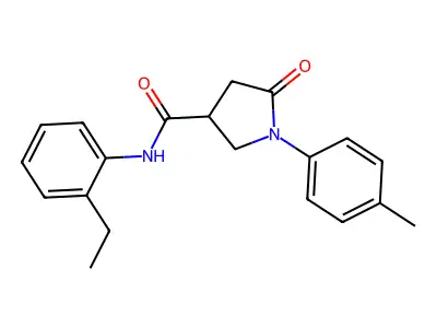 N-(2-ethylphenyl)-1-(4-methylphenyl)-5-oxopyrrolidine-3-carboxamide structure