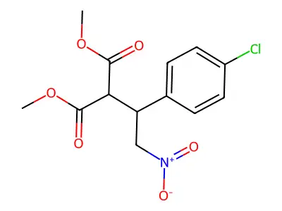 Methyl 3-(4-chlorophenyl)-2-methoxycarbonyl-4-nitrobutanoate structure