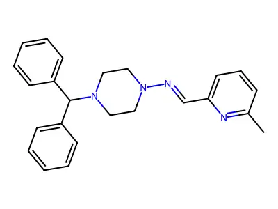 N-(4-benzhydrylpiperazin-1-yl)-1-(6-methylpyridin-2-yl)methanimine structure