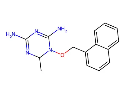 2-methyl-1-(1-naphthylmethoxy)-2H-1,3,5-triazine-4,6-diamine structure