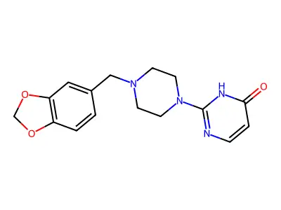 4-Pyrimidinol, 2-(4-piperonyl-1-piperazinyl)- structure