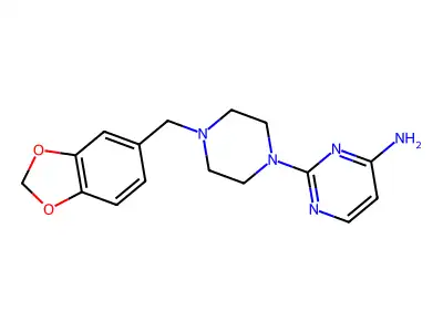 Pyrimidine, 4-amino-2-(4-piperonyl-1-piperazinyl)- structure