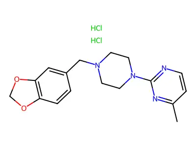 Pyrimidine, 4-methyl-2-(4-piperonyl-1-piperazinyl)-, dihydrochloride structure