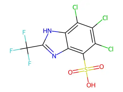 4-Benzimidazolesulfonic acid, 5,6,7-trichloro-2-(trifluoromethyl)- structure