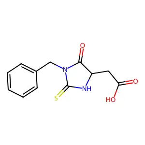 4-Imidazolidineacetic acid, 5-oxo-1-(phenylmethyl)-2-thioxo-, (S)- structure
