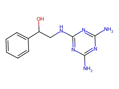 2-[(4,6-Diamino-1,3,5-triazin-2-yl)amino]-1-phenylethanol structure