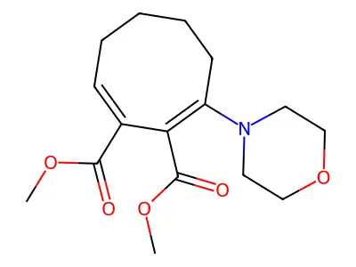 dimethyl [1(8)E,2Z]-3-morpholino-1(8),2-cyclooctadiene-1,2-dicarboxylate structure
