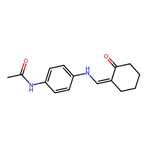 N-(4-{[(2-oxocyclohexylidene)methyl]amino}phenyl)acetamide structure