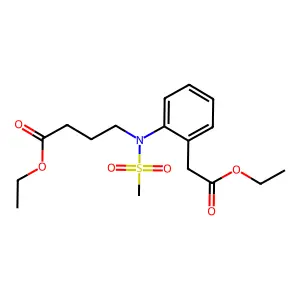 ethyl 4-[2-(2-ethoxy-2-oxoethyl)-N-methylsulfonylanilino]butanoate structure