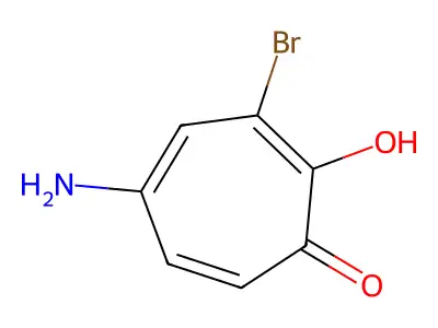 2,4,6-Cycloheptatrien-1-one, 5-amino-7-bromo-2-hydroxy- structure