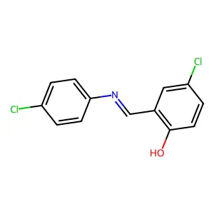 4-chloro-2-{(E)-[(4-chlorophenyl)imino]methyl}phenol structure
