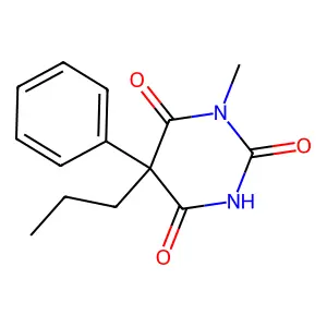 1-Methyl-5-phenyl-5-propylbarbituric acid structure