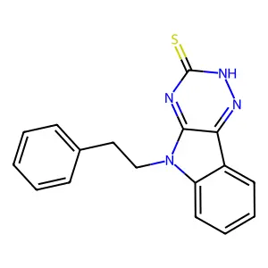 2,5-Dihydro-5-(2-phenylethyl)-3H-1,2,4-triazino[5,6-b]indole-3-thione structure