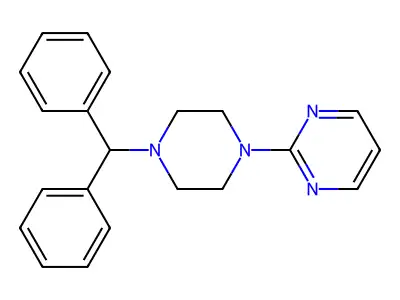 Pyrimidine, 2-(4-(diphenylmethyl)-1-piperazinyl)- structure