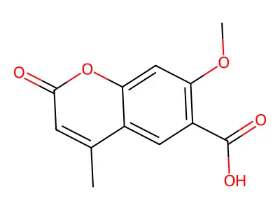 7-Methoxy-4-methyl-2-oxo-2H-1-benzopyran-6-carboxylic acid structure