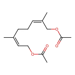 2,6-Octadiene-1,8-diol, 2,6-dimethyl-, 1,8-diacetate structure