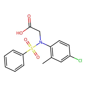 N-(4-chloro-2-methylphenyl)-N-(phenylsulfonyl)glycine structure