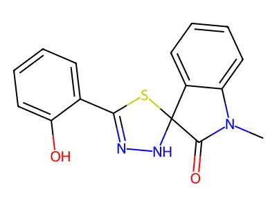 5'-(2-Hydroxyphenyl)-1-methyl-3'H-spiro[indoline-3,2'-[1,3,4]thiadiazol]-2-one structure
