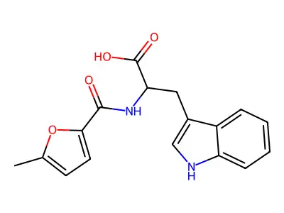 (2S)-3-(1H-indol-3-yl)-2-[(5-methylfuran-2-carbonyl)amino]propanoic acid structure