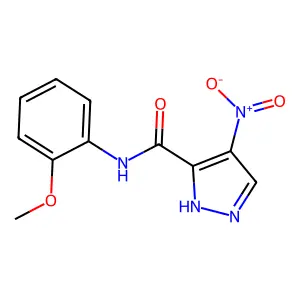N-(2-methoxyphenyl)-4-nitro-1H-pyrazole-5-carboxamide structure
