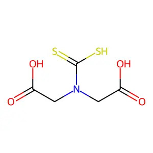 Glycine, N-(carboxymethyl)-N-(dithiocarboxy)- structure