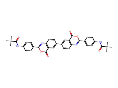 N,N'-[(4,4'-dioxo-4H,4'H-6,6'-bi-3,1-benzoxazine-2,2'-diyl)dibenzene-4,1-diyl]bis(2,2-dimethylpropanamide) structure