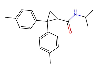 2,2-bis(4-methylphenyl)-N-propan-2-ylcyclopropane-1-carboxamide structure