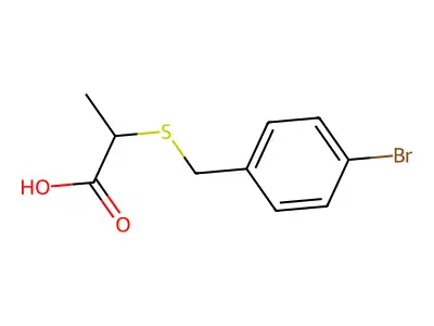 2-{[(4-Bromophenyl)methyl]sulfanyl}propanoic acid structure