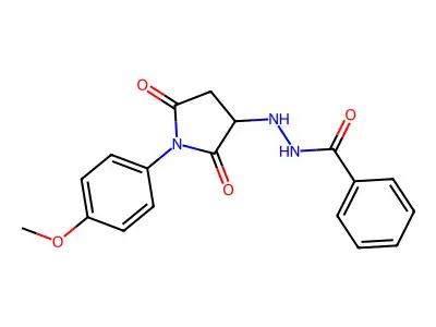 N'-[1-(4-methoxyphenyl)-2,5-dioxopyrrolidin-3-yl]benzohydrazide structure