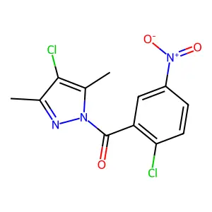 (4-Chloro-3,5-dimethylpyrazol-1-yl)-(2-chloro-5-nitrophenyl)methanone structure