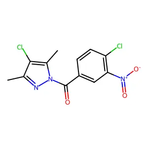 (4-Chloro-3,5-dimethylpyrazol-1-yl)-(4-chloro-3-nitrophenyl)methanone structure