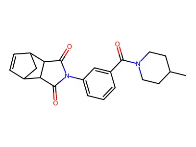 2-{3-[(4-methylpiperidin-1-yl)carbonyl]phenyl}-3a,4,7,7a-tetrahydro-1H-4,7-methanoisoindole-1,3(2H)-dione structure