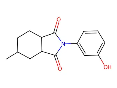 2-(3-hydroxyphenyl)-5-methylhexahydro-1H-isoindole-1,3(2H)-dione structure