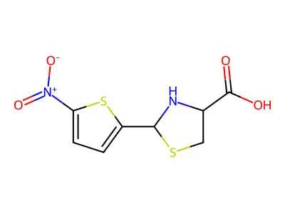 2-(5-Nitro-2-thienyl)-1,3-thiazolane-4-carboxylic acid structure